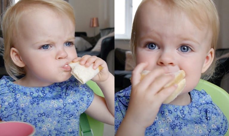 Cute Baby Isla Trying Her First Sandwich