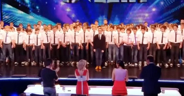 2 boys start singing, then 131 more join in for heavenly performance making judges weep