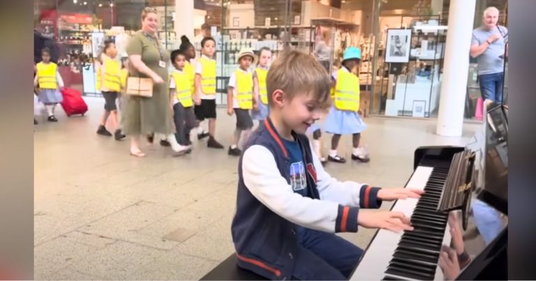 Nine-year-old boy brings the house down playing ‘electrifying’ boogie woogie song on piano