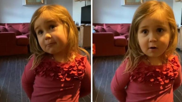 The baby tries gum for the first time and claims “I am not a baby”. The cutest video ever!