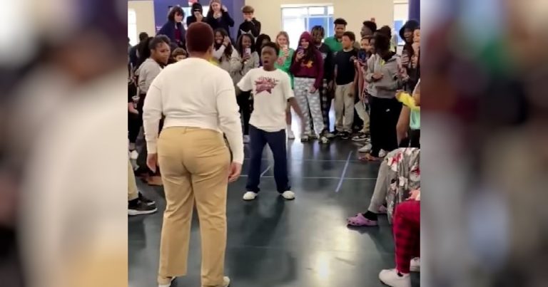 Sassy 8th-grader challenges teacher to dance-off unaware she’s gonna bring the heat