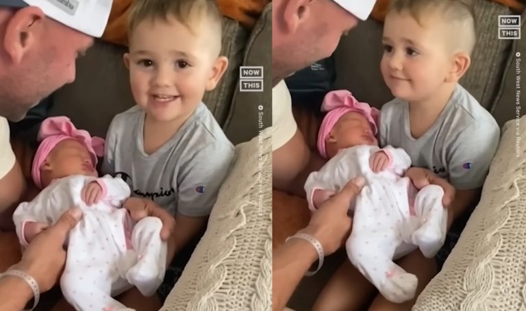 Mom Shares Adorable Video of 2-Year-Old Meeting Newborn Sister