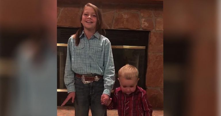 Adorable Brother Joins In When Sister Sings ‘I’ll Fly Away’