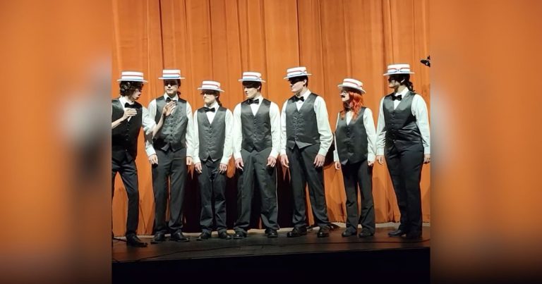 7 Teens in “Barbershop outfits” take over school show with acapella hit by Billy Joel