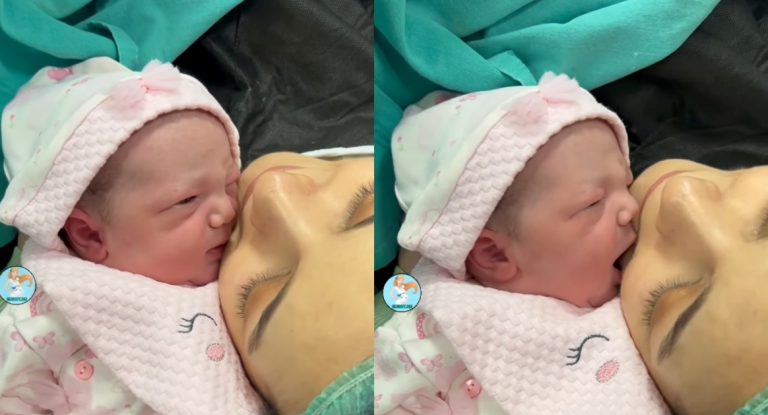 Capturing the Heartwarming Moment of Newborn’s First Kiss with Mom