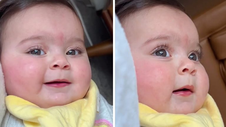 Adorable girl makes the cutest baby sounds