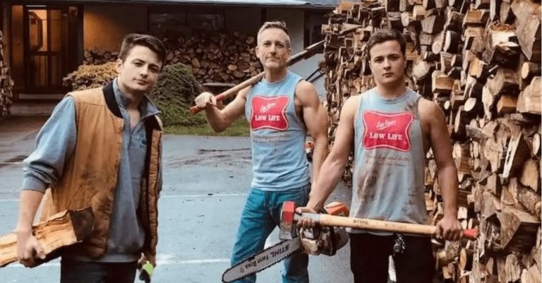 Dad and twin sons cut enough firewood for 80 trucks – give it all away to people in need