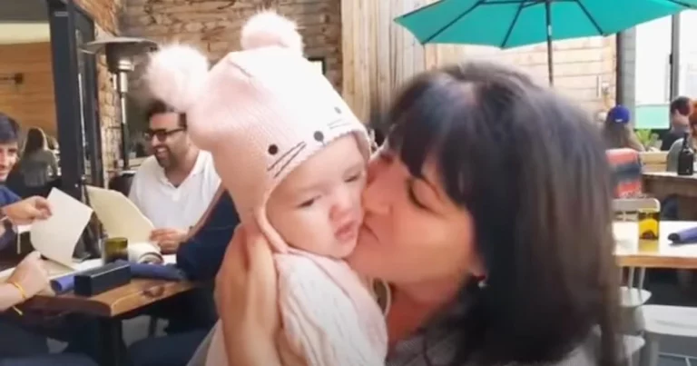 Grandma kisses granddaughter and gets attacked with slobbery ‘biting’ kisses