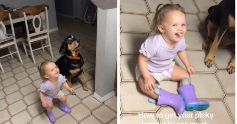 Dad Shares Hilarious Hack For Getting Toddler To Eat