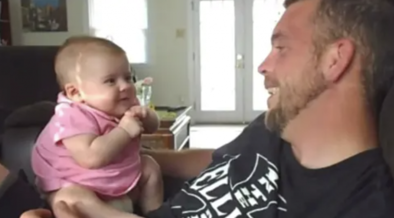 Dad Tells 2-month-old Baby “I Love You”, Then Mom Captures Her Unbelievable Response