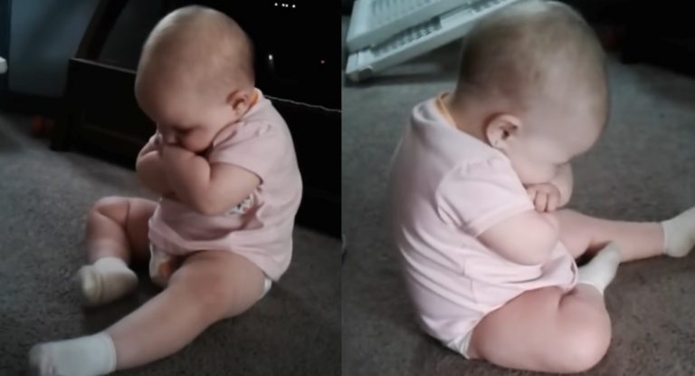 This baby was so mad at her mom. Just look at her hilarious reaction