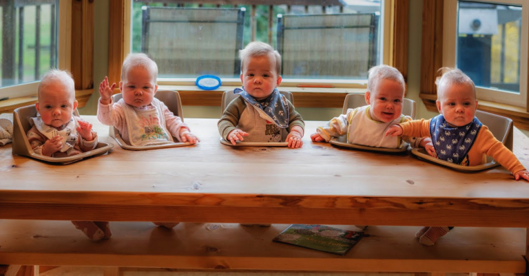 Dad Crafts a Table for Quintuplets – Adorable Video Alert