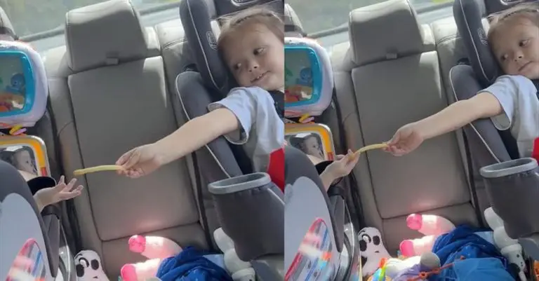 Big Sister Uses French Fries to Show Her Love for Younger Sibling in the Cutest Way