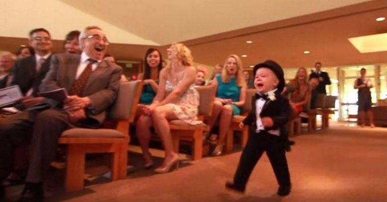 Ring Bearer Makes Hilarious Entrance That Has Everyone Laughing Hysterically