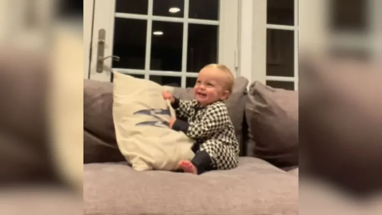 Mom Challenges Giggly Baby To Pillow Fight & He Can’t Stop Cracking Up