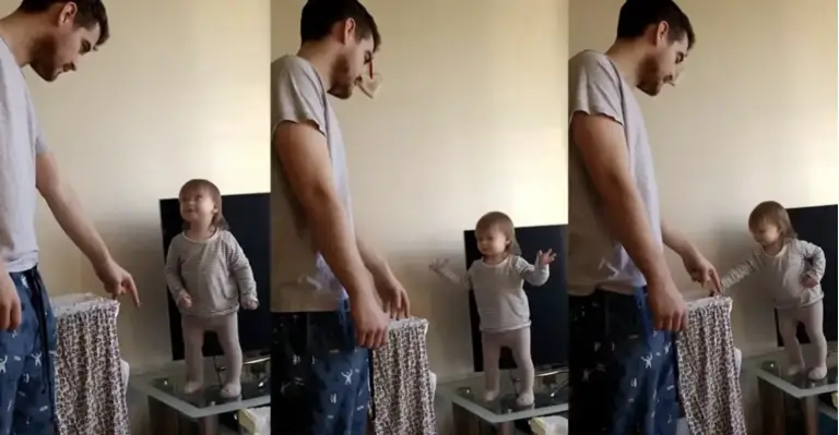 Fiesty Toddler Doesn’t Like Her Father Talking Back – Her Response Is Hilarious