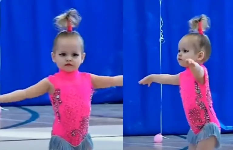 The Adorable Gymnastics Of A Funny And Cute Little Girl