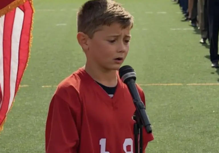 Emotional Impact: 10-Year-Old Wows with National Anthem, Brings Tears to Grown Men”