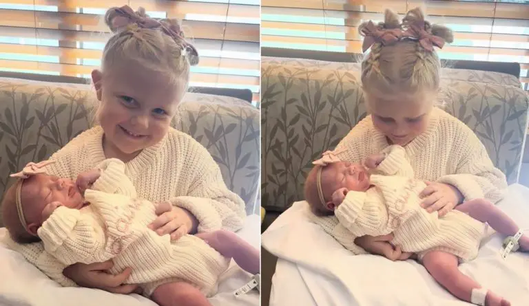 There are no words to describe how cute they are: Big sister meets her baby sister for the first time!