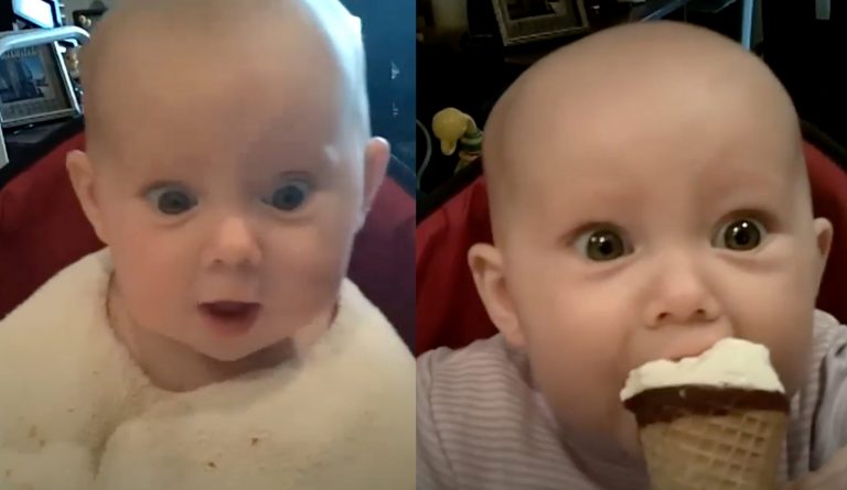 Baby’s Hilarious Reaction to Ice Cream – So Funny!