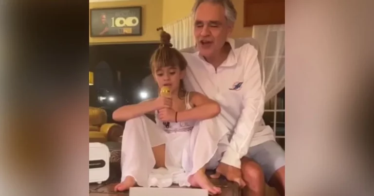 Andrea Bocelli sidles up next to his daughter for heart-melting duet from home