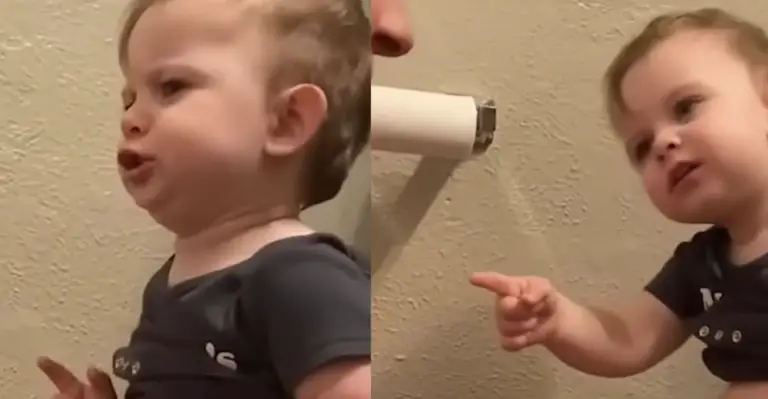 Tiny toddler’s potty-training chat has Dad in tears of laughter!