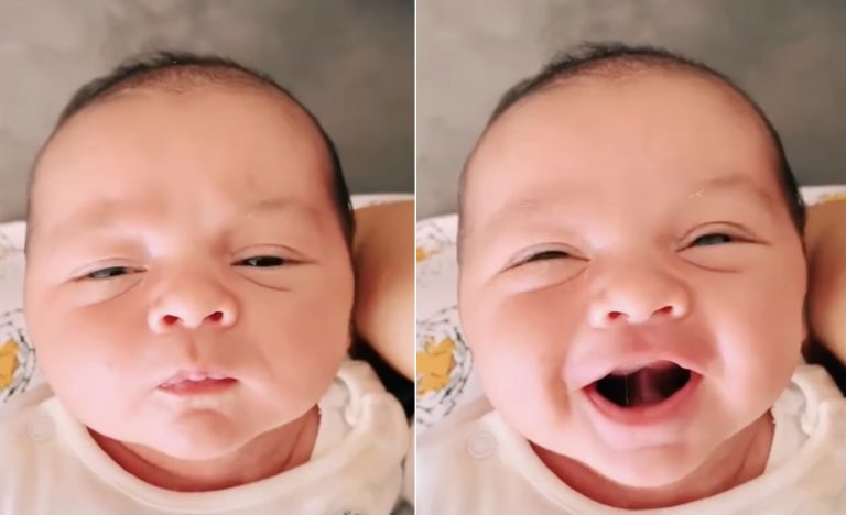 This baby’s cute face will steal your heart! Love at first sight!