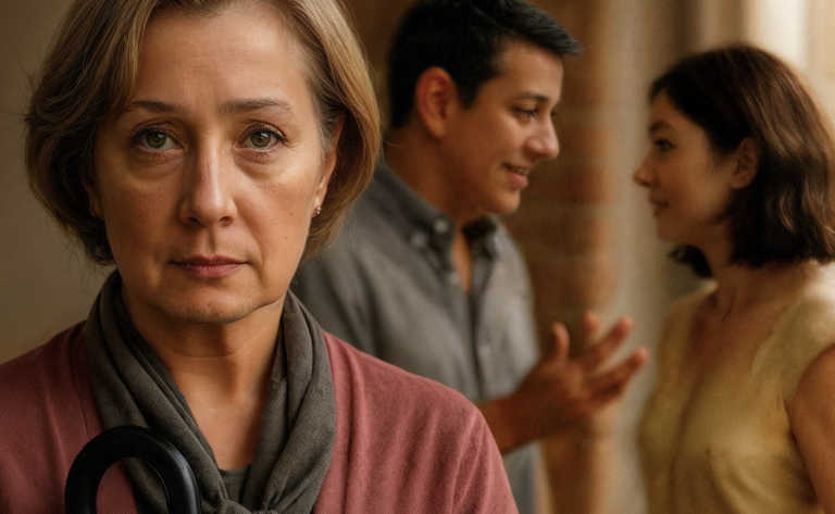 I had just come back for my umbrella. And I heard my husband talking about me with his sister.